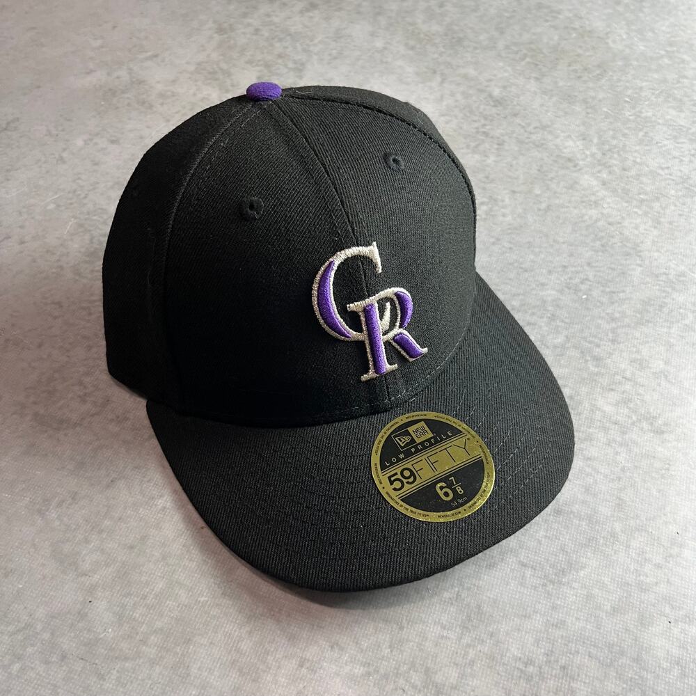 New Era 59FIFTY Low Profile Colorado Rockies MLB Baseball Black Purple Cap 6 7/8